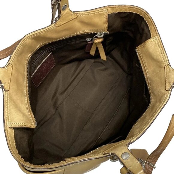 COACH Gallery Leather East West Tote Light Brown Leather - Handbag - Picture 7 of 10